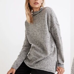 Madewell Donegal Whitworth Mockneck Sweater Gray Wool blend M